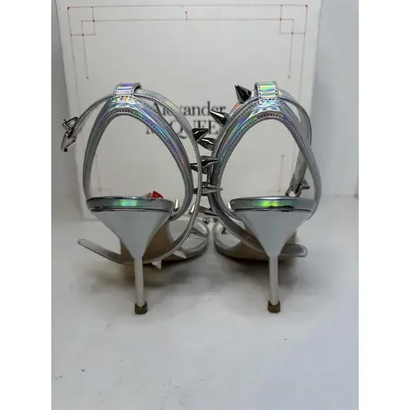 Alexander McQueen Studded Holographic Heels Women’s SZ 36 Store Display